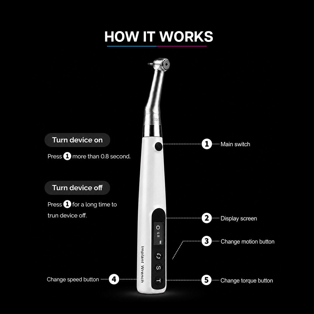 Dental Digital Torque Implant Driver