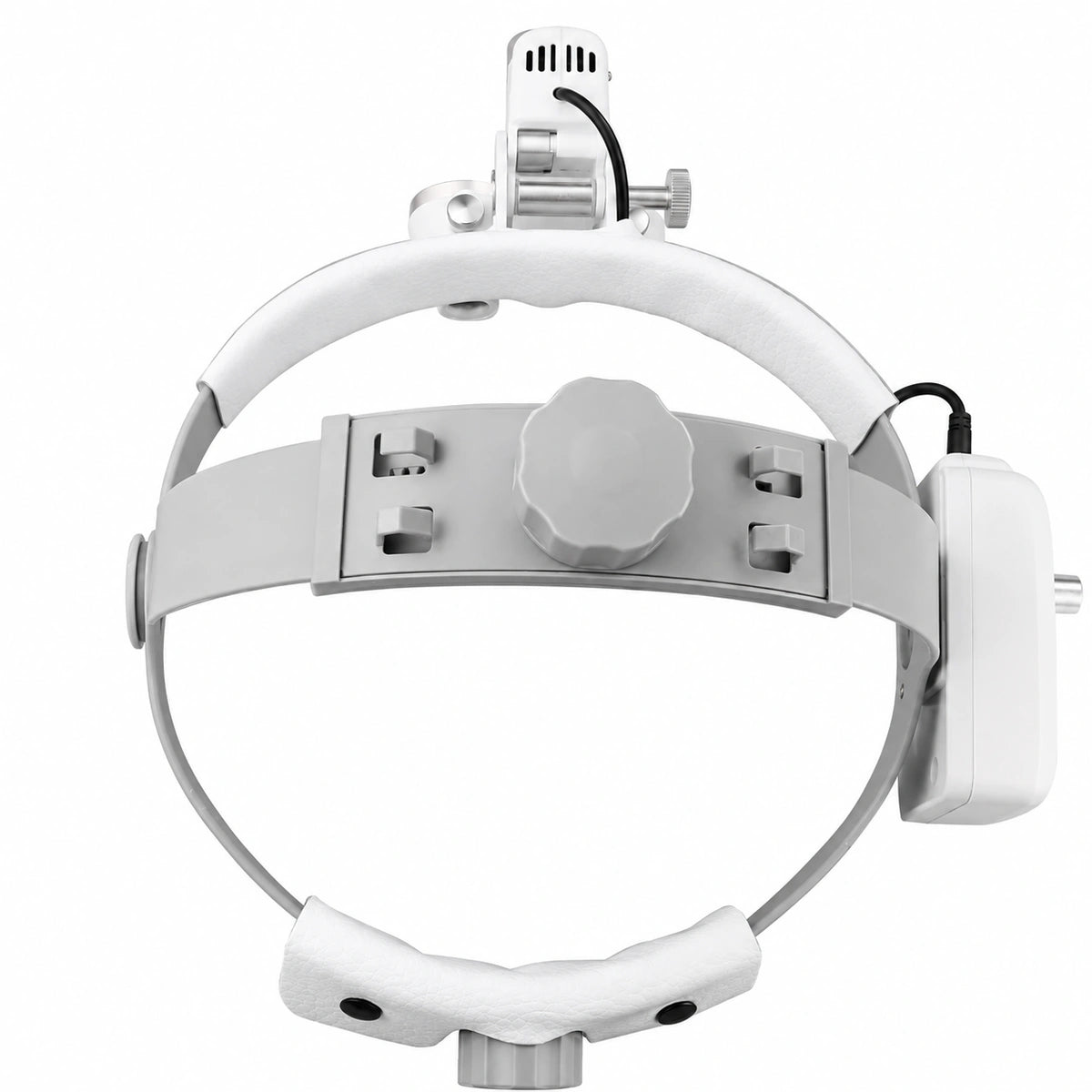Dental loupes with integrated headlight rear view showing adjustable headband.