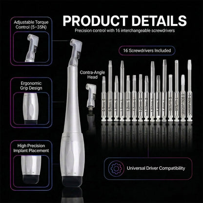 Screwdriver set with interchangeable bits on a black background