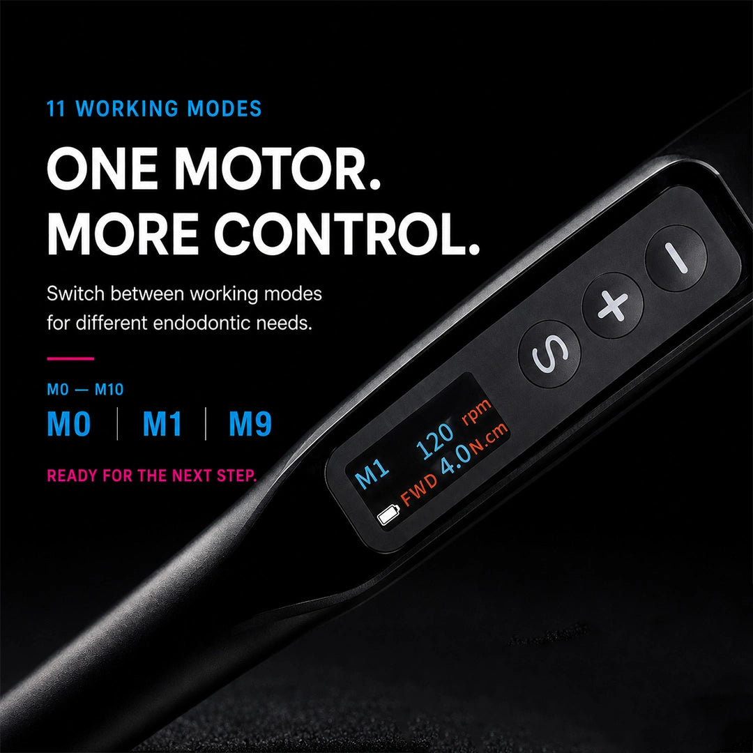 endo motor LCD display showing speed and torque settings