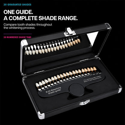 R-20 whitening shade guide open case with 20 graduated shade tabs