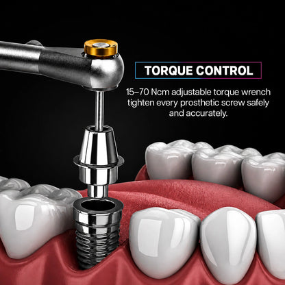 torque wrench tightening dental implant abutment screw with adjustable torque control